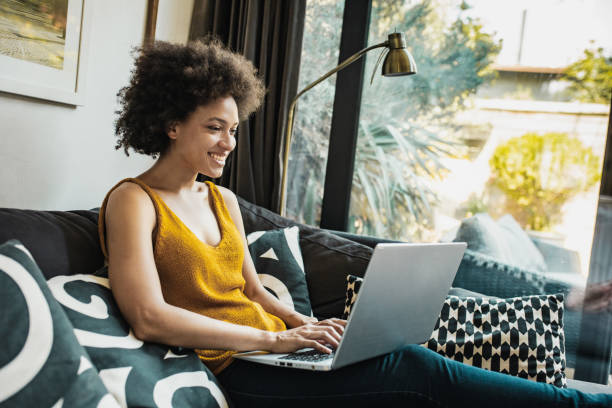 istock A woman is working from home on a laptop 1254964613