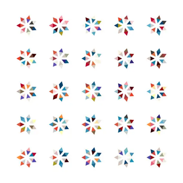 Vector illustration of Snowflake buttons pattern for design