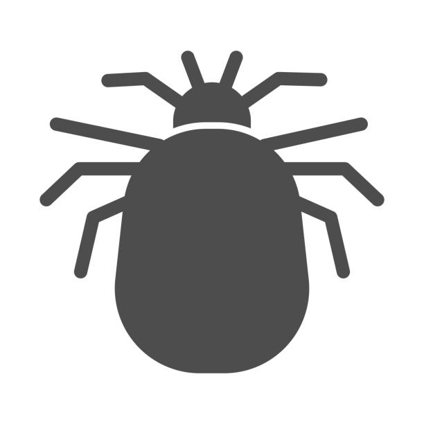 Flea solid icon, pests concept, home parasite jumping insect sign on white background, Flea silhouette icon in glyph style for mobile concept and web design. Vector graphics. Flea solid icon, pests concept, home parasite jumping insect sign on white background, Flea silhouette icon in glyph style for mobile concept and web design. Vector graphics pest control logos silhouette stock illustrations