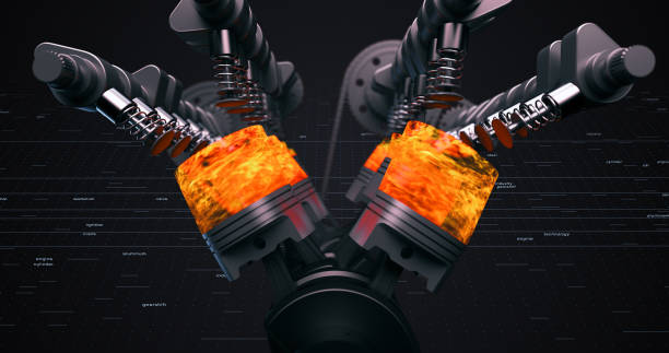 istock 3D Rendering Of A Powerful V8 Engine. Pistons And Crankshaft In Motion. 1254971859