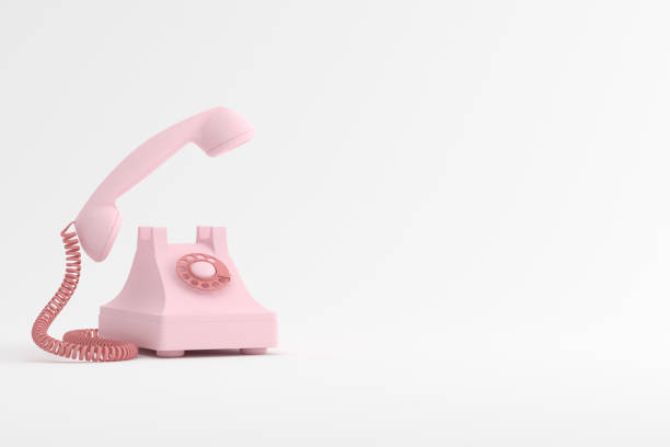 istock Mock up of telephone on white background. 3D rendering. 1254975909