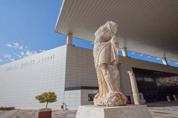 Gaziantep, Turkey, February 11, 2019 : Gaziantep Zeugma Mosaic Museum from Outside  and Details, Second Largest of Its Kind in the World