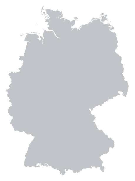 graue deutschland-karte isoliert auf weißem hintergrund. - deutschlandkarte stock-grafiken, -clipart, -cartoons und -symbole