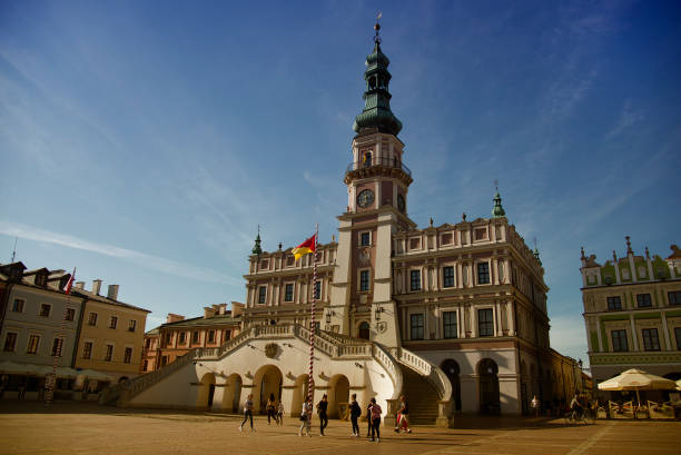 ZAMOSC, LUBLIN VOIVODESHIP / POLAND - MAY 12, 2018: Historical Great Market Square in Zamosc