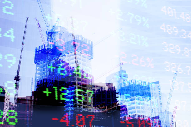 istock Investment and Construction. High buildings and cranes. 1254982782