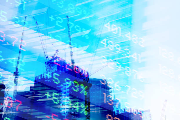 istock Investment and Construction. High buildings and cranes. 1254982916