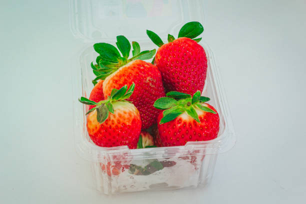 istock Big strawberry in the package 1254983818
