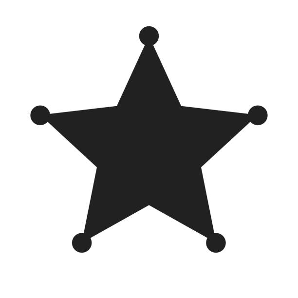 保安官の星のアイコン。白い背景に保安官のシンボル。 - marshal点のイラスト素材／クリップアート素材／マンガ素材／アイコン素材