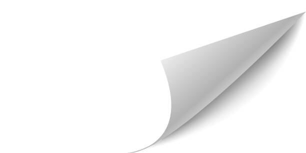 ilustrações de stock, clip art, desenhos animados e ícones de curled paper page. vector flip sheet corner paper peel. white background. - page turning corner folded