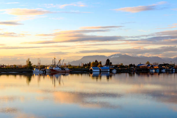 istock Fishing boats moored 1254988282