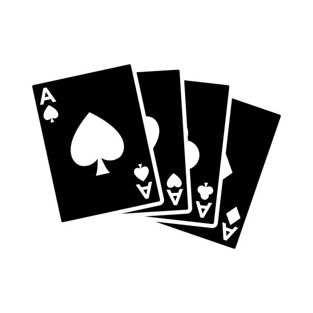 szablon projektu wektora ikony karty pokerowej - bridge cards playing leisure games stock illustrations
