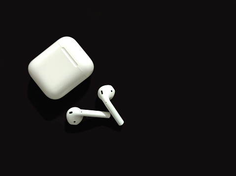 Airpod with black background