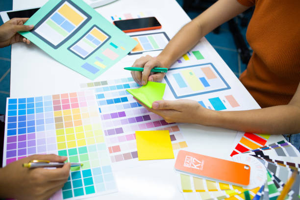 istock designers are testing the mobile phone screen to suit their usage.UX UI and Programming development concept 1255000546