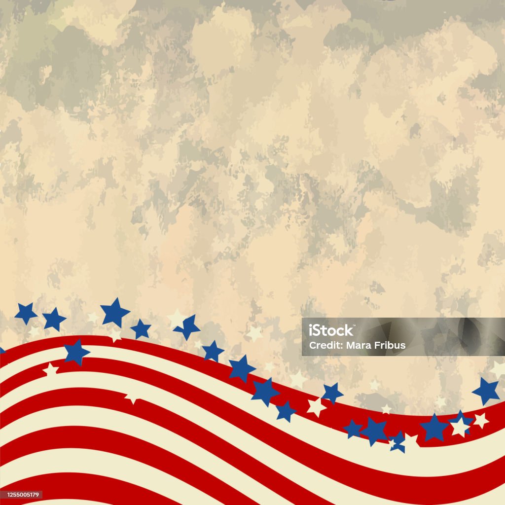 American Flag Patriotic Background Stock Illustration - Download Image Now  - American Flag, Frame - Border, Brown - iStock