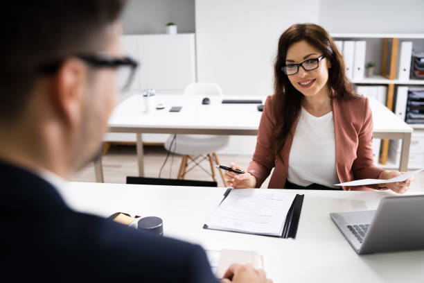 Job Interview. Business Manager Talking To Recruiter In Meeting