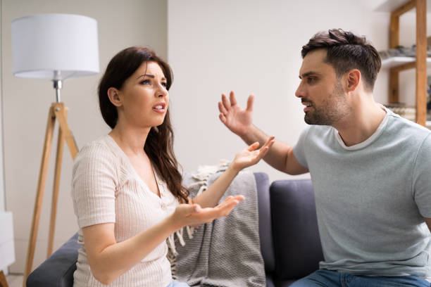 istock Sad Couple Infidelity Problems. Woman Dispute 1255007636