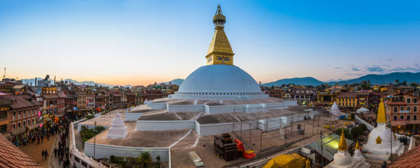 istock Kathmandu Boudhanath Stupa Buddhist temple panorama at sunset Nepal 1255009268