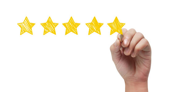 istock Blurred background rating with hand drawn stars 1255010736
