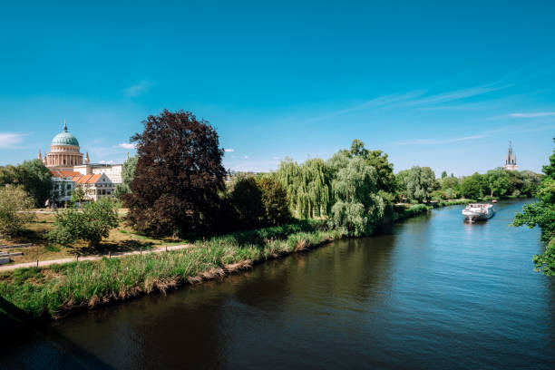 View of Nikolai Church and Havel river in Potsdam - Brandenburg, Germany