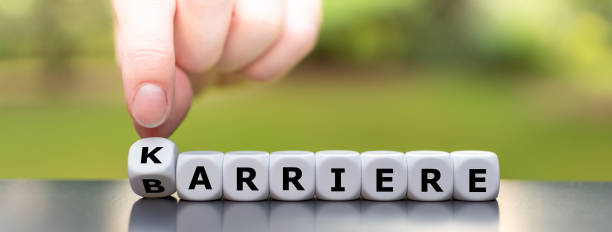 istock Hand turns dice and changes the German word 