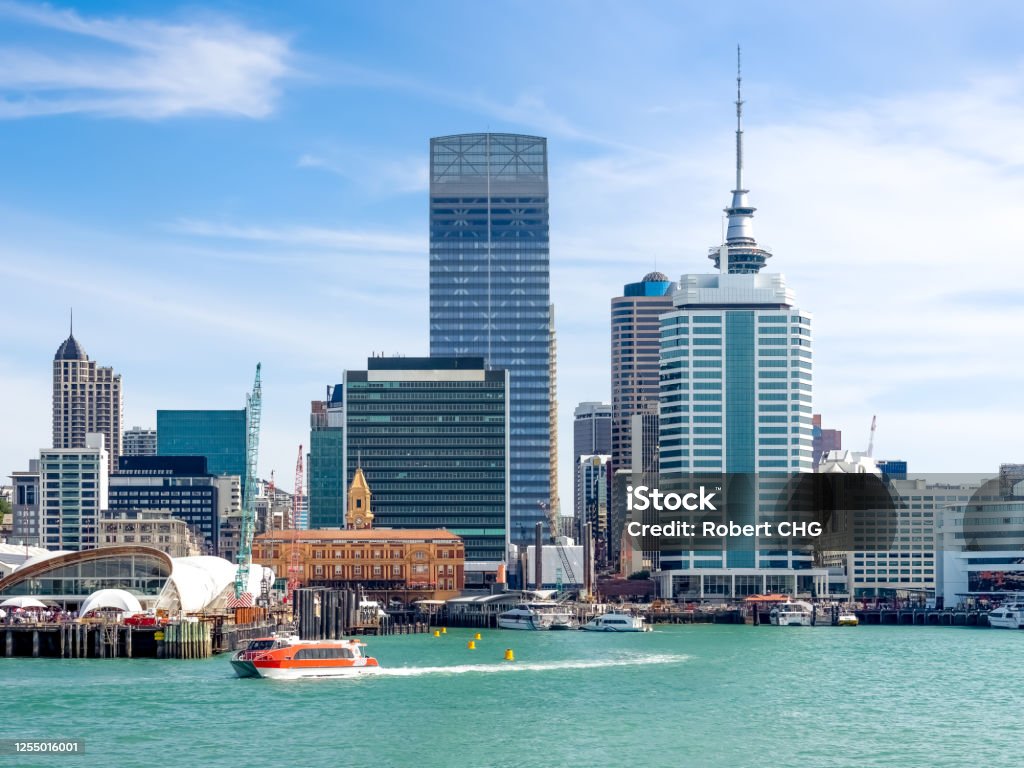 Auckland City skyline in New Zealand. Auckland City View New Zealand Stock Photo