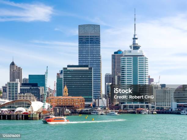 Auckland City Skyline In New Zealand Stock Photo - Download Image Now - New Zealand, Auckland, Hotel
