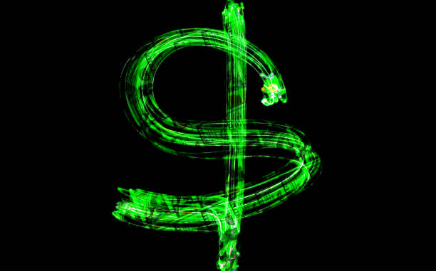 istock Green freeze light photo. Abstract pattern background. Dollar sign. 1255016048