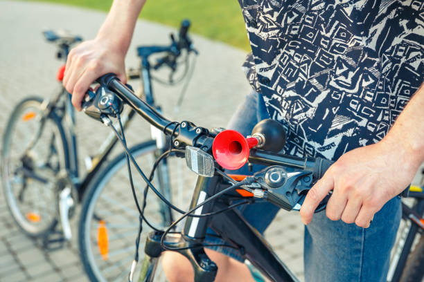 istock Close-up of a bicycle wheel during braking. 1255020575