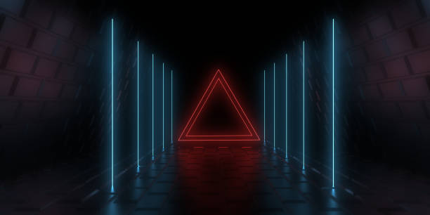 istock 3D abstract background with neon lights. 3d illustration 1255022321