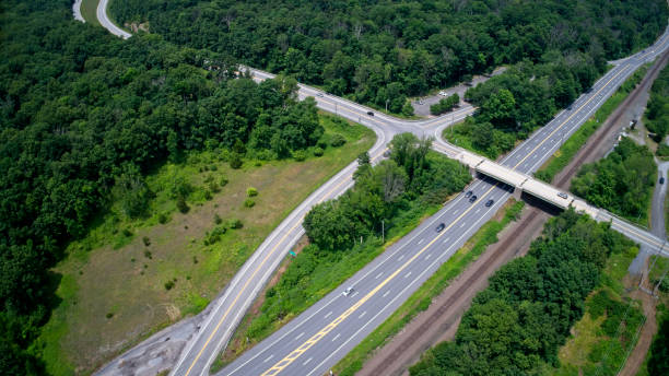 Highways intersect in rural area