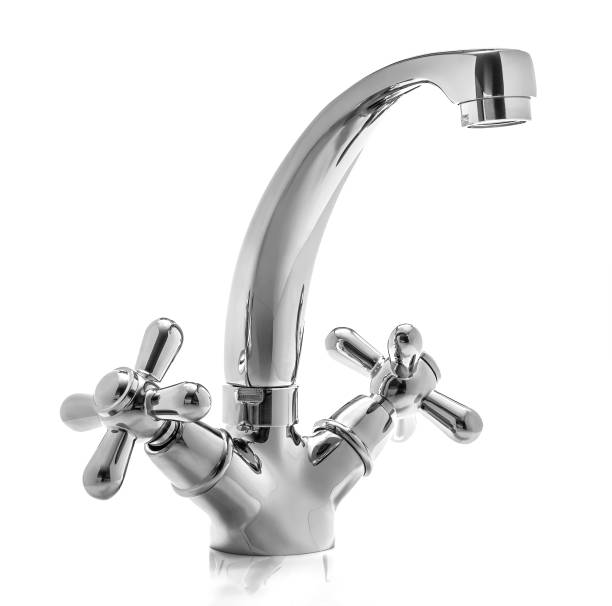 metall-wassermischer - valve water pipe leaking faucet stock-fotos und bilder