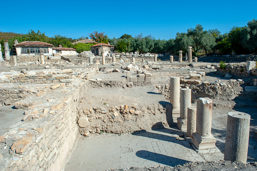 Ancient stones and columns in Stratonikeia