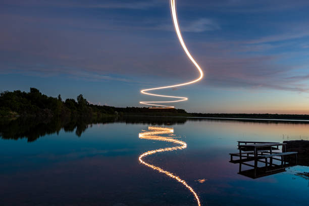 istock Drone Light Painting Night Photography 1255027969