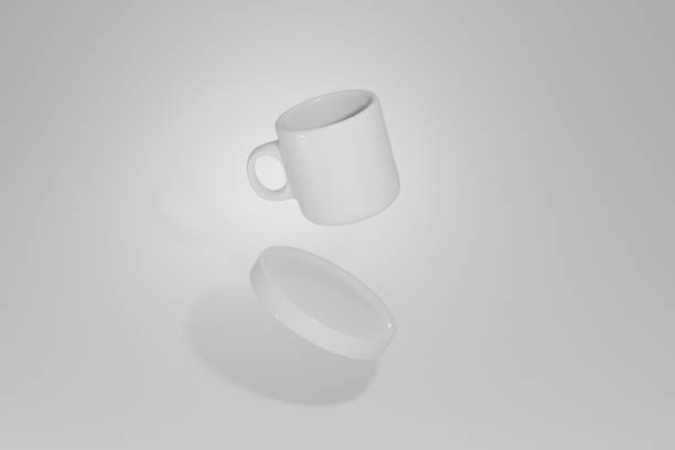 istock 3d render coffee mug tea or ceramic cup hot drink cup blank with isolated background for label mockup. 1255030057