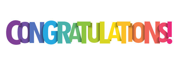 축! 다채로운 타이포그래피 배너 - congratulating stock illustrations