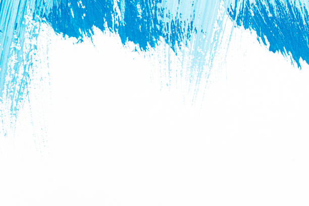 istock Abstract brushed blue acrylic arts background 1255032633