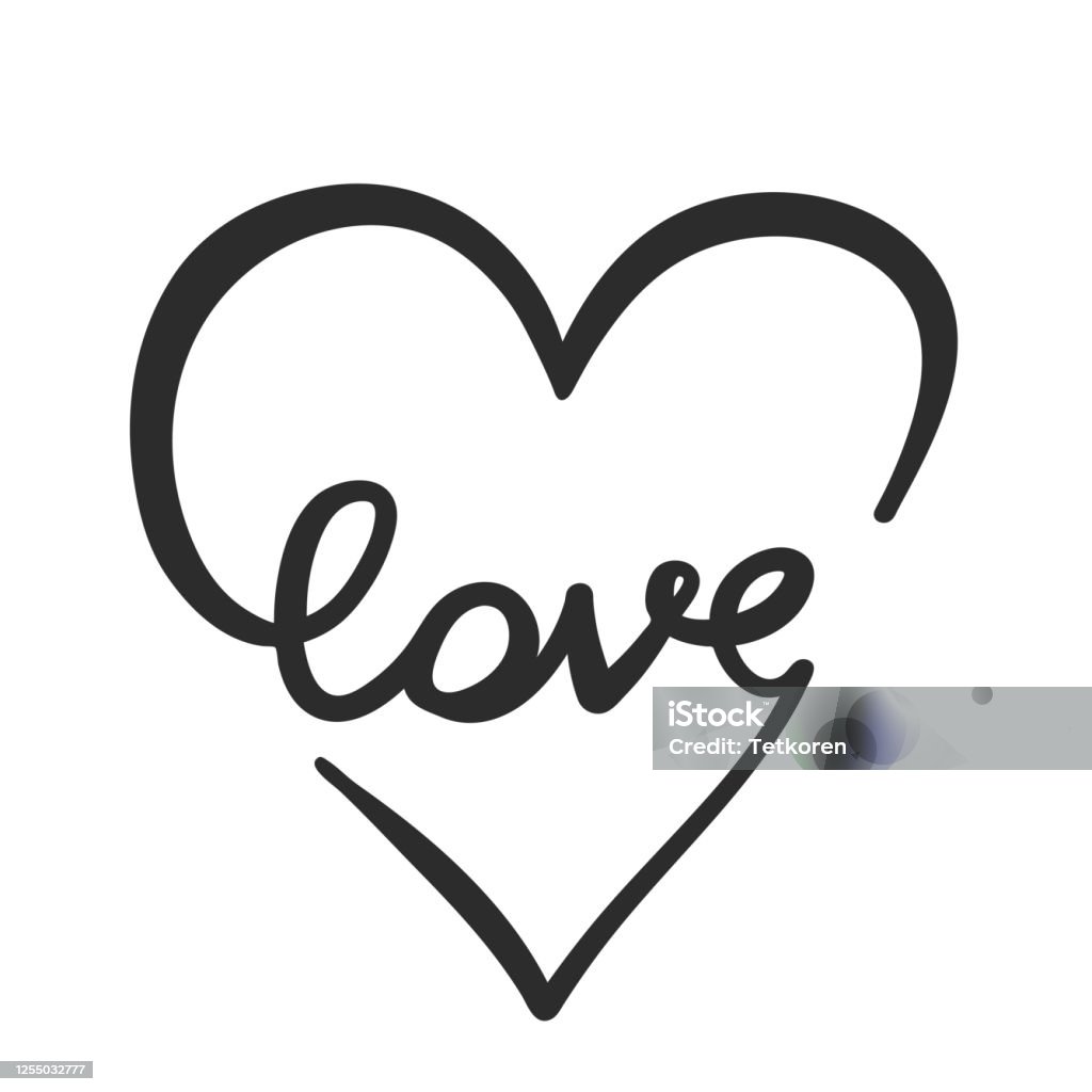 Hình Trái Tim Trang Trí Với Chữ Cổ Điển Tình Yêu Vẽ Cho Yếu Tố ...