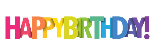 HAPPY BIRTHDAY! colorful typography banner HAPPY BIRTHDAY! rainbow-colored vector typography banner birthday stock illustrations
