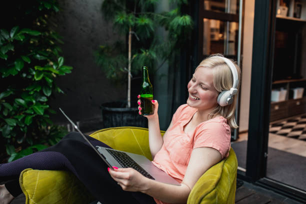 istock Socializing at home via video call 1255033920