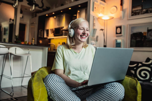 istock A young woman is working from home 1255034043