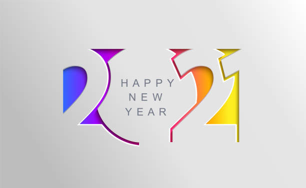2021 Happy new year card in paper cut style. 2021 Happy new year card in paper cut simple style for your seasonal holidays flyers, greetings and invitations cards and christmas themed congratulations and banners. Ox year. Vector illustration. 2021 illustrations stock illustrations
