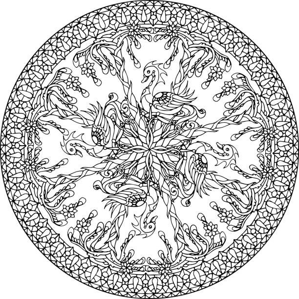 Mandala Swan Dreamlike Stock Illustration - Download Image Now - Stained  Glass, Geometric Shape, Flower - iStock
