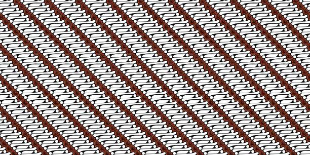 pola mulus dengan vektor geometris abstrak, motif batik parang - batik ilustrasi stok