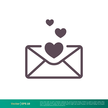 Love Letter Icon Vector Logo Template Illustration Design. Editable Vector EPS 10.