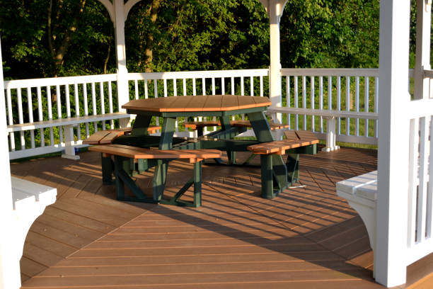 istock A Picnic Table Inside of a Gazebo Closeup View 1255044718