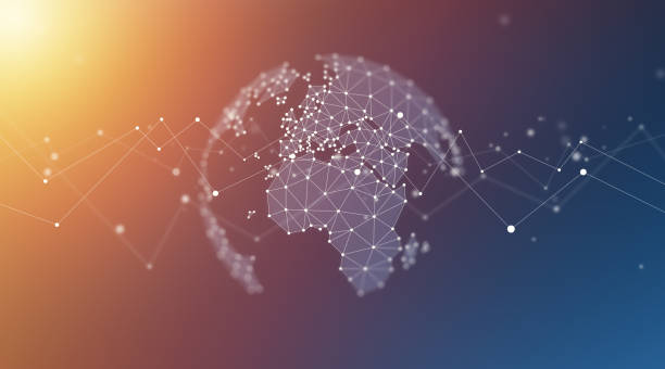 Pan Europe Geometric Network World Map Globe Polygon Graphic Background Pan Europe Geometric Network World Map Globe Polygon Graphic Background. planet earth africa stock pictures, royalty-free photos & images