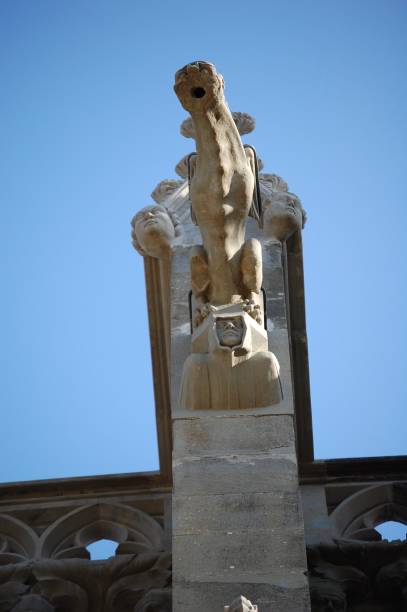istock Carcassonne cathedral gothic water spout gargoyles 1255052577