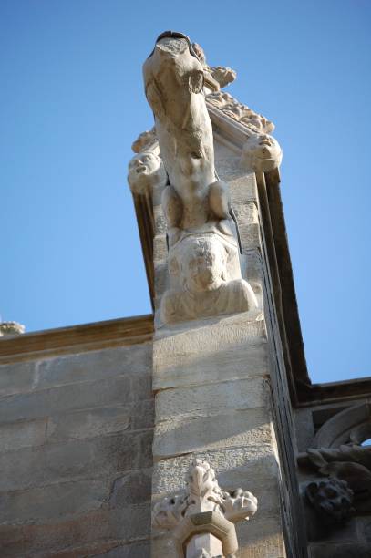 istock Carcassonne cathedral gothic water spout gargoyles 1255052591