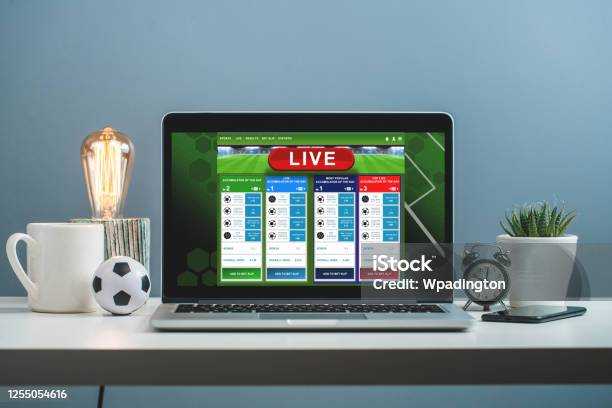 Bookmakers Computer Screen Front View Of Laptop With Bookmakers Website Interface Design Template ...