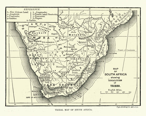 güney afrika kabile haritası, 19. - natal stock illustrations